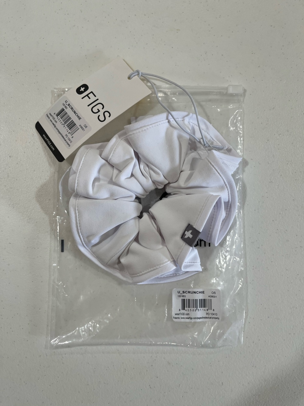 FIGS White Color Scrunchie Hair Accessory